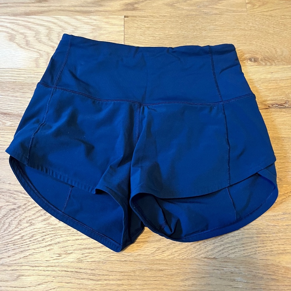 True navy Lululemon speed ups size 0